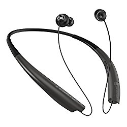 Legato Arc R72E Auto-Retractable Bluetooth Wireless Neckband Headphones Headset Earbuds aptX Audio/Sweat-Proof/Noise Isolation/AI Voice Command/Nanofiber Core Tech wire/Tireless Fit technology