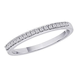 Princess Cut Diamond Anniversary Wedding Band Stackable Ring in 10K Gold (1/10 cttw)