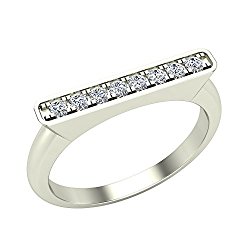 Stacking Band Bar Ring Diamond Wedding or Anniversary 0.14 ctw 14K Gold (I,I1) Popular Quality