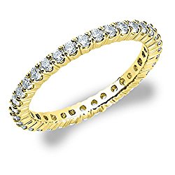 18K Yellow Gold Diamond 4 Prong Eternity Ring (.50 cttw, H-I Color, I1-I2 Clarity)