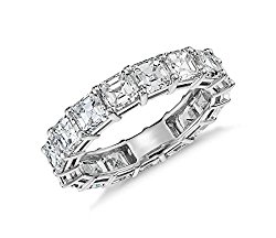 NYC Sterling Sterling Silver Luxury Womens 5mm Asscher Cut Luxury Eternity Ring