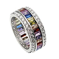 Wedding Gemstone Ring Morganite Amethyst Aquamarine Ruby Topaz Jewelry Size 6 7 8 9 10 11 12