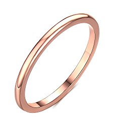 2mm Thin Tungsten Wedding Bands for Women Rose Gold/Silvery Domed Slim Engagement Promise Ring Comfort Fit