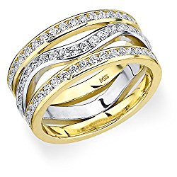 14K Two Tone Gold Diamond Twisted Channel Ring (1.0 cttw, F-G Color, VS1-VS2 Clarity)
