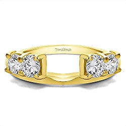 Diamond Traditional Style Ring Wrap in 10K Yellow Gold G-H I2(0.15Ct)Size 3 To 15 in 1/4 Size Interval