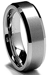 King Will 6MM Wedding Band For Men Tungsten Carbide Ring Engagement Ring Comfort Fit Beveled Edges