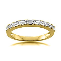 14k Yellow Gold Baguette Diamond Bridal Wedding Band Ring (1/2 cttw, I-J, VS2-SI1)