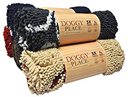 My Doggy Place – Ultra Absorbent Microfiber Dog Door Mat, Durable, Quick Drying, Washable, Prevent Mud Dirt, Keep Your House Clean (Charcoal w/ Paw Print, Large) – 36 x 26 inch
