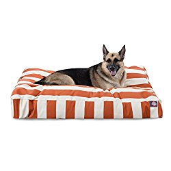 Burnt Orange Vertical Stripe Extra Large Rectangle Pet Bed