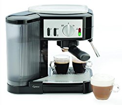 Capresso 115.01 1050-Watt Pump Espresso and Cappuccino Machine, Black/Silver