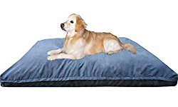 Dogbed4less Jumbo Extra Large Memory Foam Dog Bed Pillow with Orthopedic Comfort, Waterproof Liner and Microsuede Pet Bed Cover 55X47 Inches, Grey