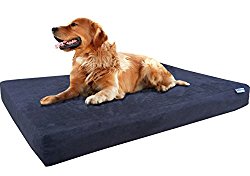 dogbed4less XXL Large Gel Memory Foam Orthopedic Dog Bed, Waterproof Case and 2 Pet Bed Cover, 55″X37″X4″ Espresso Color
