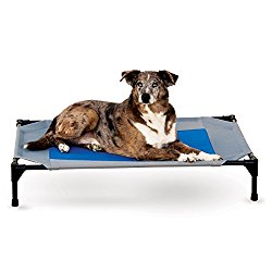 K&H Pet Products Coolin’ Pet Cot Elevated Pet Bed Large Gray/Blue 30″ x 42″ x 7″