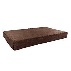 Orthopedic Pet Bed – Egg Crate and Memory Foam with Washable Cover 37x24x4 by PETMAKER – Brown