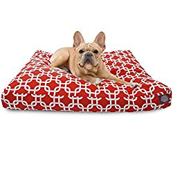 Red Links Small Rectangle Indoor Outdoor Pet Dog Bed With Removable Washable Cover By Majestic Pet Products