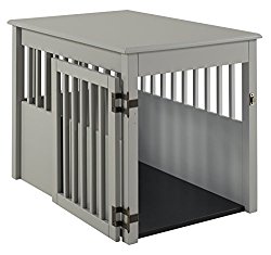 BarkWood Large Pet Crate End Table – Grey Finish