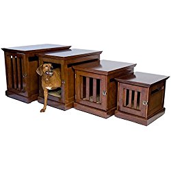 DenHaus TownHaus Indoor Dog House and End Table, Mahogany, Medium