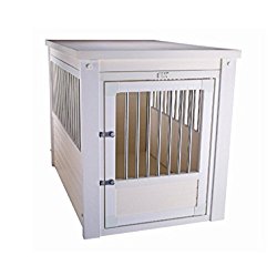 Hot Sale! Small Breed Dog Kennel White End Table Cage Crate Pet Wooden Medium Puppy Bed