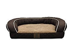AKC Sweet Dreams Large 35x27x8” Quilted Orthopedic Pet Sofa Couch Bed with Bolster Sides, Machine Washable, Ideal For Larger Breeds