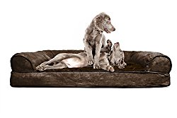 FurHaven Ultra Plush/Velvet Orthopedic Dog Couch Sofa Bed for Dogs and Cats, Plush Espresso, Jumbo