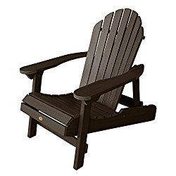 Highwood Hamilton Folding and Reclining Adirondack Chair, Adult Size, Weathered Acorn