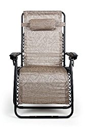 Camco 51832 Zero Gravity Wide Recliner (X-Large, Tan Fern Pattern)