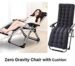 Four Seasons Zero Gravity Chair WITH CUSHION Lounge Recliner Folding Adjustable Office Patio Beach Pool Side Sports Indoor Outdoor Portable Durable With Beverage Tray Cup And Phone Holder