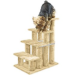 Furhaven Pet Steady Paws 4 Step Pet Stairs, Cream