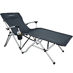 KingCamp Zero Gravity Chair Oversized XL Folding Patio Lounge Chaise Bed with Cup Holder Optimal-angle Armrest Recliner Lightweight Portable Supports 300lbs for Camping, Carry Bag Included