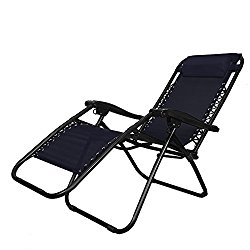 PARTYSAVING Infinity Zero Gravity Outdoor Lounge Patio Pool Folding Reclining Chair APL1059, Black