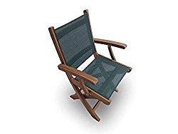 Royal Teak Collection SMCM Sailmate Teak Sling Folding Arm Chair, Moss, 24-Inch