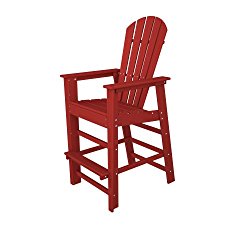 POLYWOOD SBD30SR South Beach Bar Chair, Sunset Red