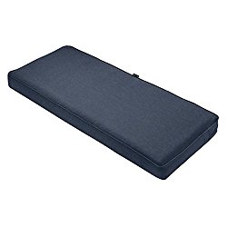 Classic Accessories Montlake Bench Cushion Foam & Slip Cover, Heather Indigo, 48x18x3″ Thick
