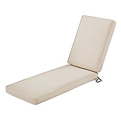 Classic Accessories Montlake Chaise Cushion Foam & Slip Cover, Antique Beige, 72x21x3″ Thick