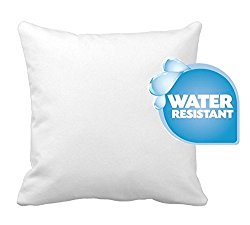 IZO Home Goods Premium Outdoor Anti-mold Water Resistant Hypoallergenic Stuffer Pillow Insert Sham Square Form Polyester, 18″ L X 18″ W, Standard/White