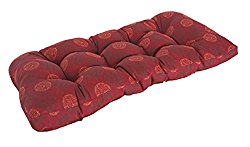 [SewKer] Indoor/Outdoor Wicker Loveseat Bench Cushion Classic Red Medallion 3613