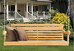 5 Ft LOUISIANA CYPRESS PORCH SWING Scandinavian Grandpa Style MADE from Hand selected Rot-resistant CYPRESS WOOD – Chains Included