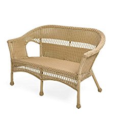 Easy Care Resin Wicker Love Seat, Natural