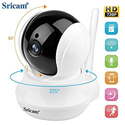 monitor camera Sricam SP020 IP Wireless camera ,720P HD Two-way Audio Night Vision with Camera, for Pet Baby Monitor,Home Security Camera Motion Detection Indoor Camera with Micro SD Card Slot