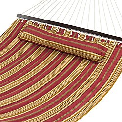 Best Choice Products Hammock Quilted Fabric With Pillow Double Size Spreader Bar Heavy Duty Stylish