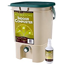 SCD Probiotics K201 All Seasons Indoor Composter Kit, Tan Bucket/ 8oz. Liquid Bokashi