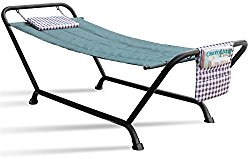 Sorbus Hammock Bed with Stand, Features Deluxe Pillow and Storage Pockets, Heavy Duty, Supports 500 Pounds, Great for Patio, Deck, Yard, Garden Camping Furniture