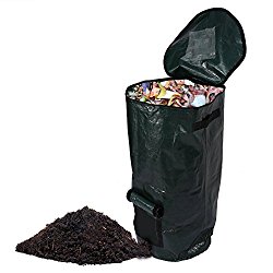 SYOOY Collapsible Compost Bin Yard Waste Bag Composting Fruit Kitchen Waste Fermentation Cali Secrets Growers Bags 16 Gallon 13.8″ x 23.6″