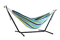 Vivere Double Cotton Combo Hammock with Stand, Cayo Reef