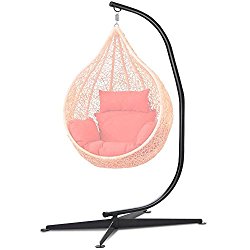 go2buy Heavy Duty Swing Chair Stand,Hammock C Stand—Bigger Base, Black(Stand Only)