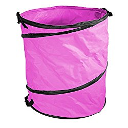 Amazing Rake Hot Pink 40 Gallon Heavy Duty Lightweight Popup Collapsible Reusable Lawn Leaf Garden Waste Storage Container Bag
