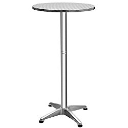 Giantex Bistro Bar Table Aluminium Round Folding Table w/Two Height Adjust Table