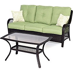 Hanover ORLEANS2PC Orleans 2-Piece Outdoor Lounging Set, Includes Sofa and 43 by 26-Inch Coffee Table