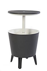 Keter 7.5-Gal Cool Bar Modern Smooth Style with Legs Outdoor Patio Pool Cooler Table, Grey