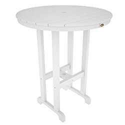 Trex Outdoor Monterey Bay Round Bar Table Color: Classic White, Table Size: 36″